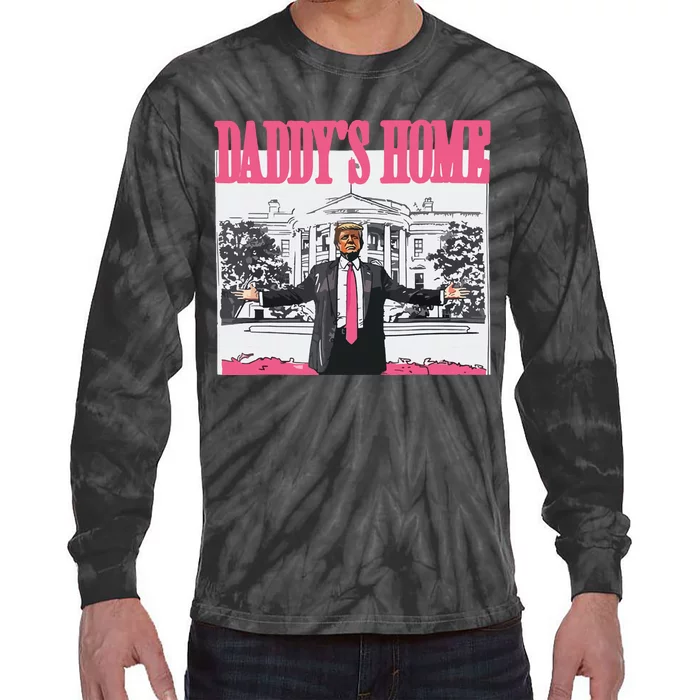 Trump 2024 Take America Back Daddys Home Trump Tie-Dye Long Sleeve Shirt