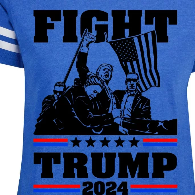 Trump 2024: The Republican Battle Cry Enza Ladies Jersey Football T-Shirt