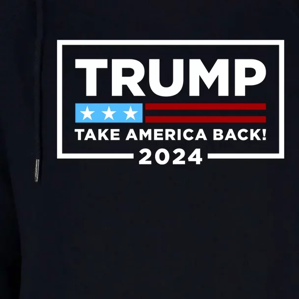 Trump 2024 Take America Back Stars & Stripes USA Vote Womens Funnel Neck Pullover Hood