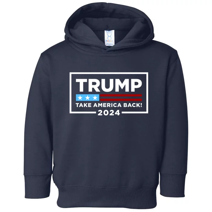 Trump 2024 Take America Back Stars & Stripes USA Vote Toddler Hoodie