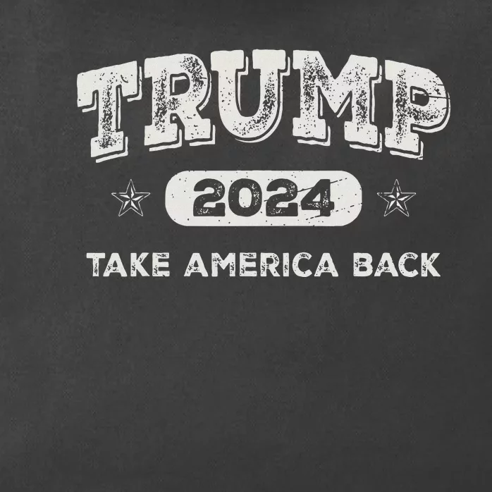 Trump 2024 Take America Back American Flag Trump 2024 Gifts Zip Tote Bag