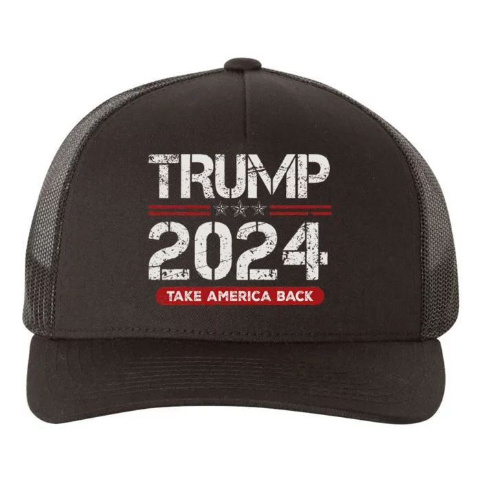 Trump 2024 Take America Back American Flag Trump 2024 Gifts Yupoong Adult 5-Panel Trucker Hat