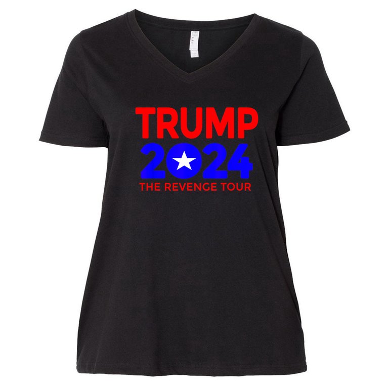 Trump 2024 The Revenge Tour Women's V-Neck Plus Size T-Shirt