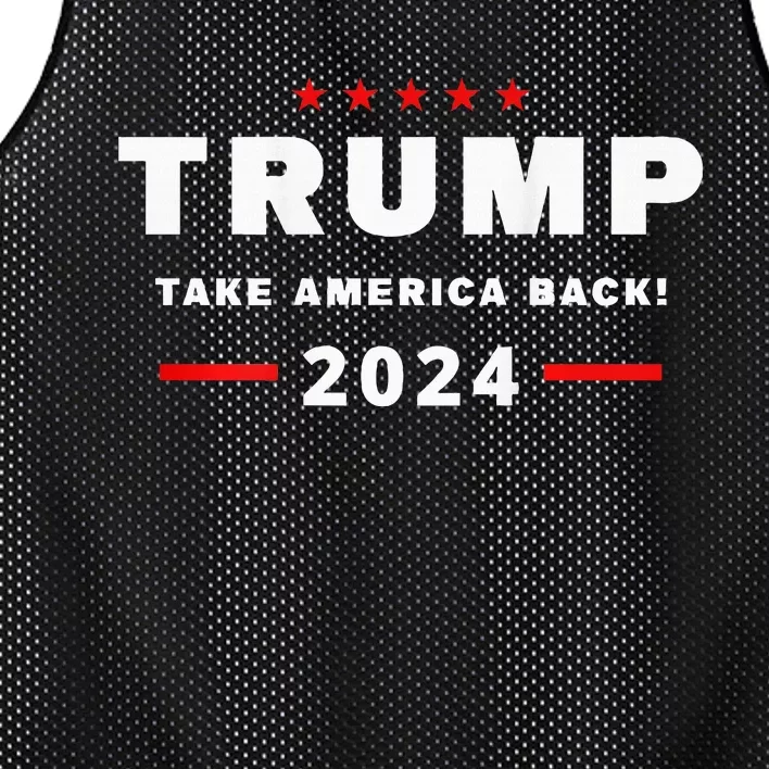 Trump 2024 Take America Back Front On The Back Mesh Reversible Basketball Jersey Tank