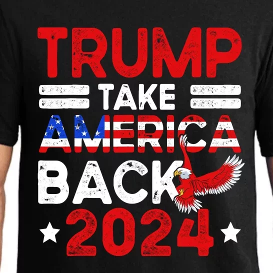 Trump 2024 Take America Back American Flag Trump 4th Of July Pajama Set