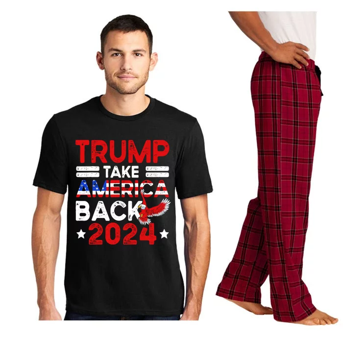 Trump 2024 Take America Back American Flag Trump 4th Of July Pajama Set