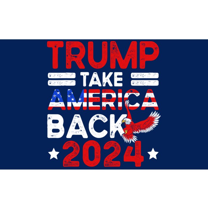 Trump 2024 Take America Back American Flag Trump 4th Of July Bumper Sticker