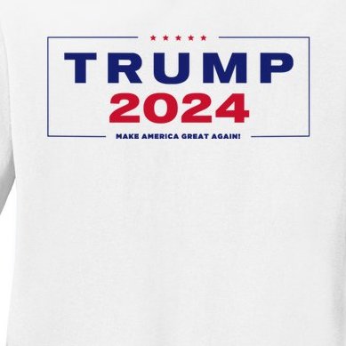 Trump 2024 Take America Back Ladies Missy Fit Long Sleeve Shirt