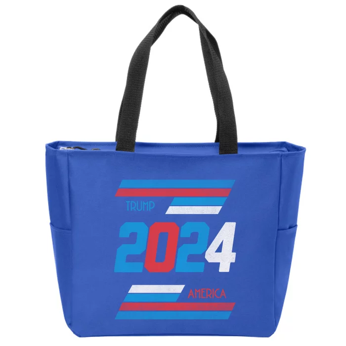 Trump 2024 Take America Back Vintage Patriotic Cool Gift Zip Tote Bag