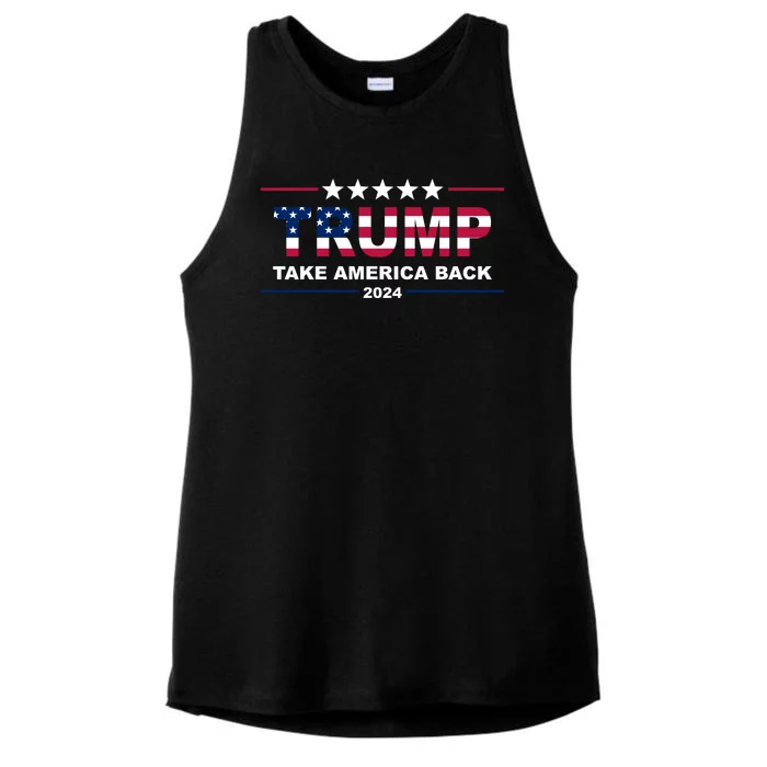 Trump 2024 Take America Back Usa Ladies Tri-Blend Wicking Tank