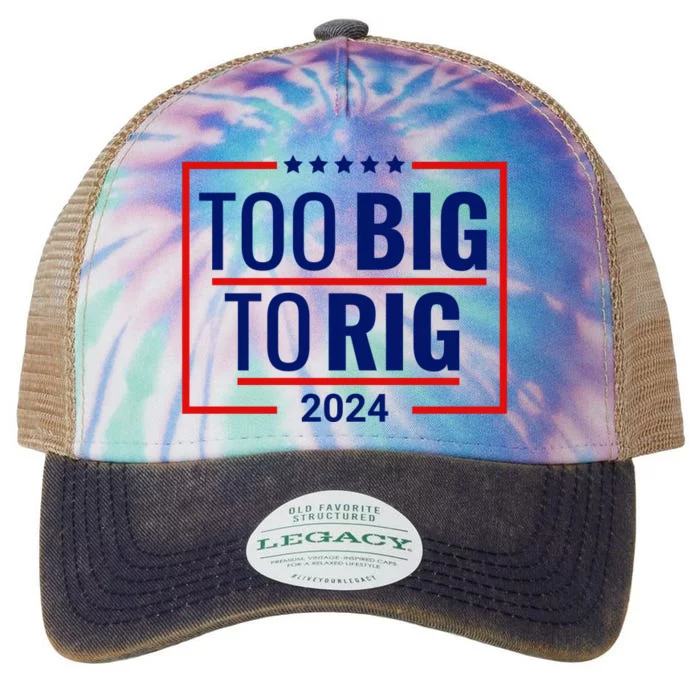 Trump 2024 Too Big To Rig Legacy Tie Dye Trucker Hat