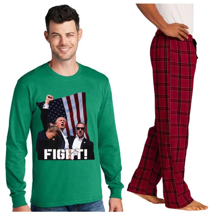 Trump 2024 Us Flag Donald Trump Election Rally Shooting 2024 Long Sleeve Pajama Set