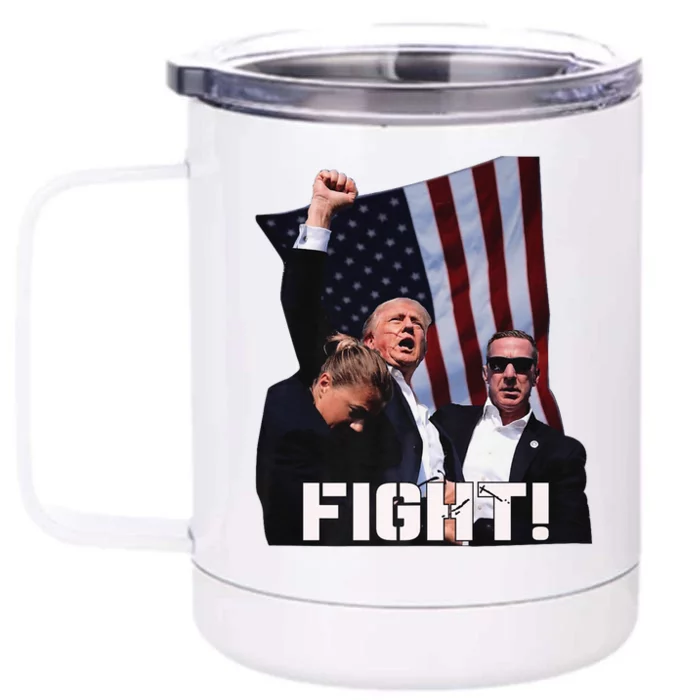 Trump 2024 Us Flag Donald Trump Election Rally Shooting 2024 Front & Back 12oz Stainless Steel Tumbler Cup