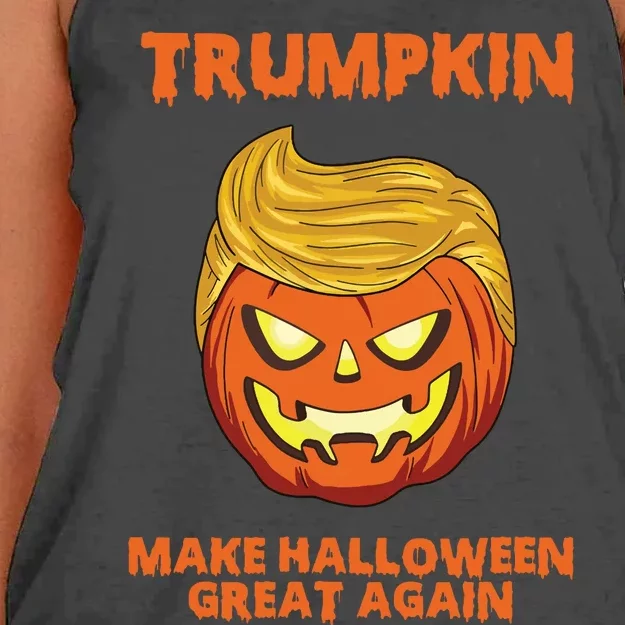 Trumpkin 2024 Usa Make Halloween Great Again Funny Women's Knotted Racerback Tank