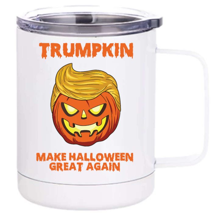 Trumpkin 2024 Usa Make Halloween Great Again Funny Front & Back 12oz Stainless Steel Tumbler Cup