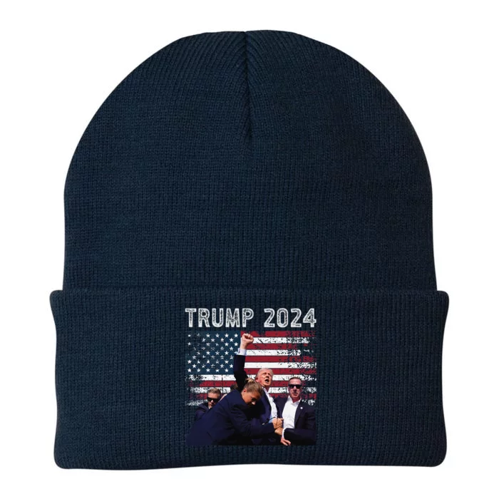 Trump 2024 Us Flag Donald Trump Election Rally Shooting 2024 Knit Cap Winter Beanie