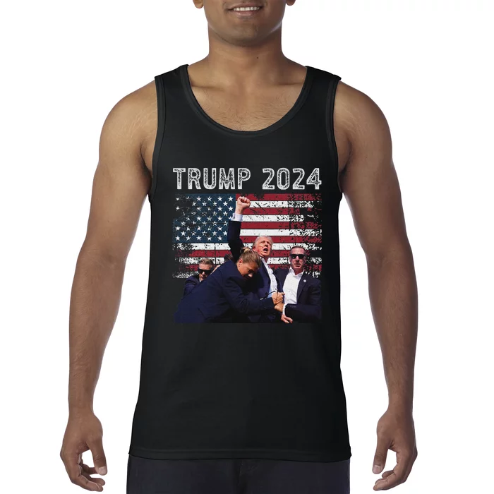 Trump 2024 Us Flag Election Rally Design Tank Top