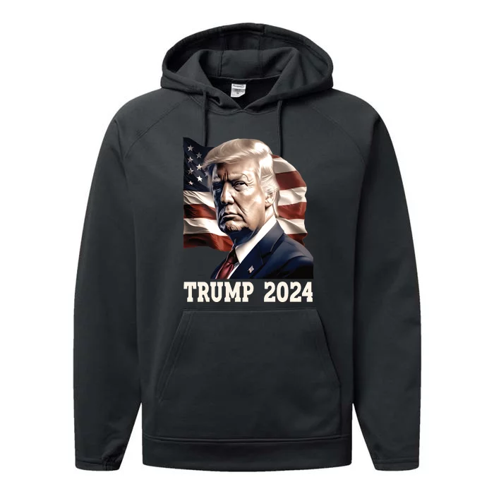 American President Donald Trump 2024 Election Performance Fleece Hoodie