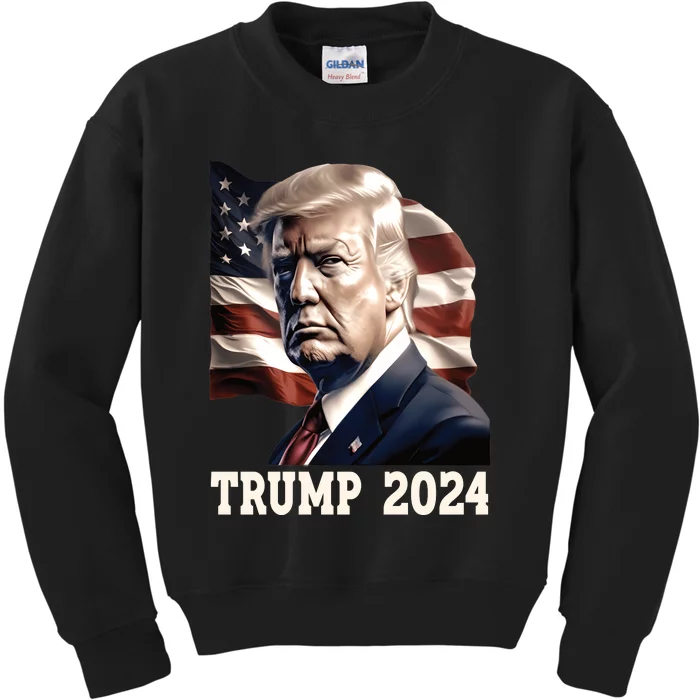 American President Donald Trump 2024 Election Kids Sweatshirt