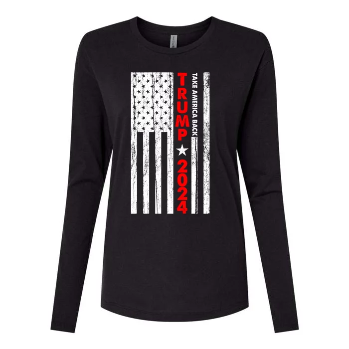 Trump 2024 Usa President Take America Back Gift Womens Cotton Relaxed Long Sleeve T-Shirt