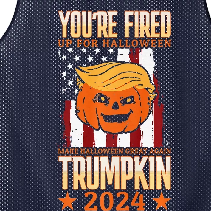 Trumpkin 2024 Usa YouRe Fired Halloween Flag Premium Mesh Reversible Basketball Jersey Tank