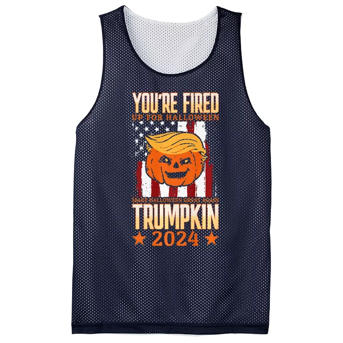 Trumpkin 2024 Usa YouRe Fired Halloween Flag Premium Mesh Reversible Basketball Jersey Tank