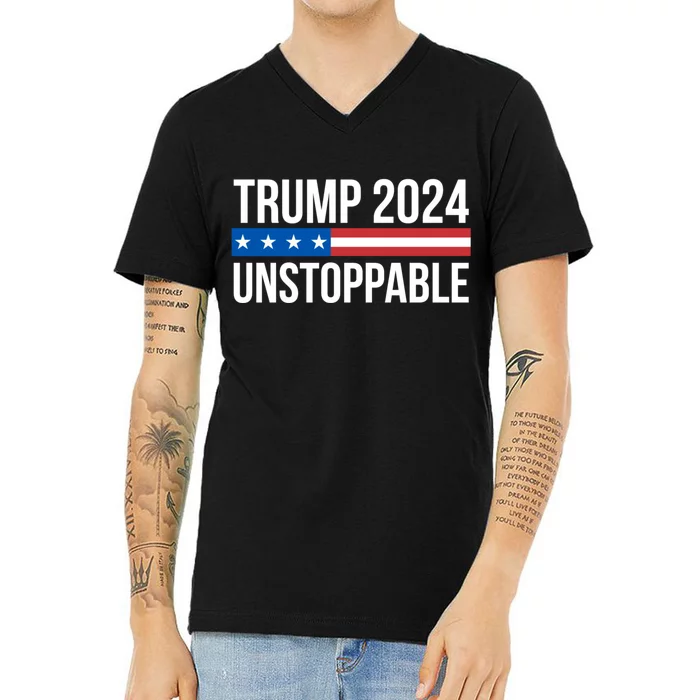 Trump 2024 Unstoppable V-Neck T-Shirt