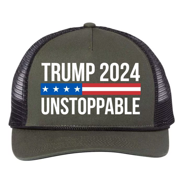 Trump 2024 Unstoppable Retro Rope Trucker Hat Cap