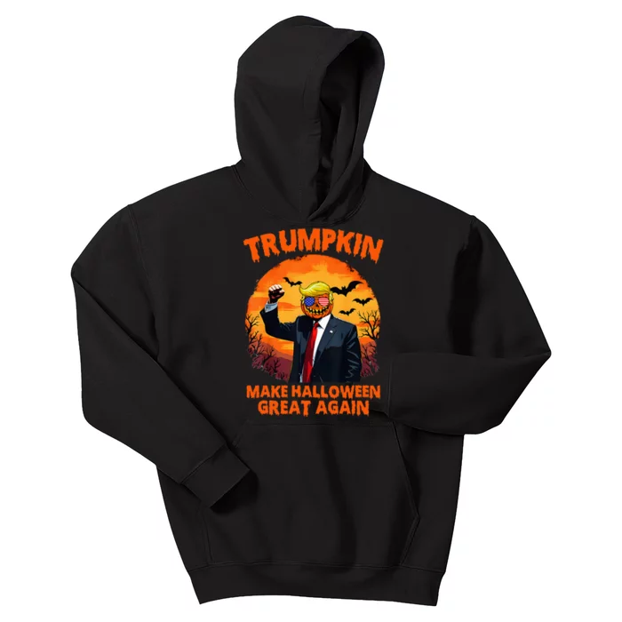 Trumpkin 2024 Usa Make Halloween Great Again Funny Trump Kids Hoodie