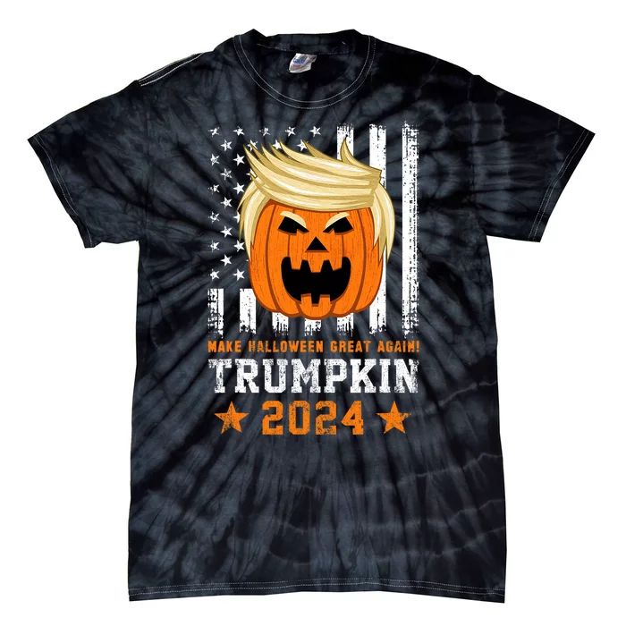 Trumpkin 2024 Usa Make Halloween Great Again Funny Trump Tie-Dye T-Shirt