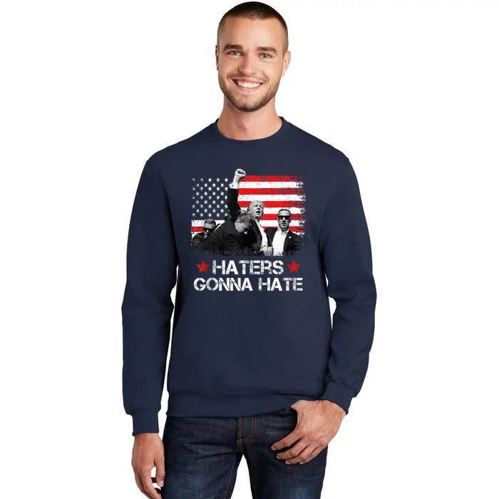 Trump 2024 Us Flag Donald Trump Election Rally Shooting 2024 Tall Sweatshirt