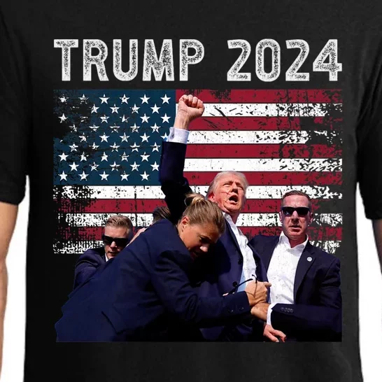 Trump 2024 Us Flag Donald Trump Election Rally Shooting 2024 Pajama Set