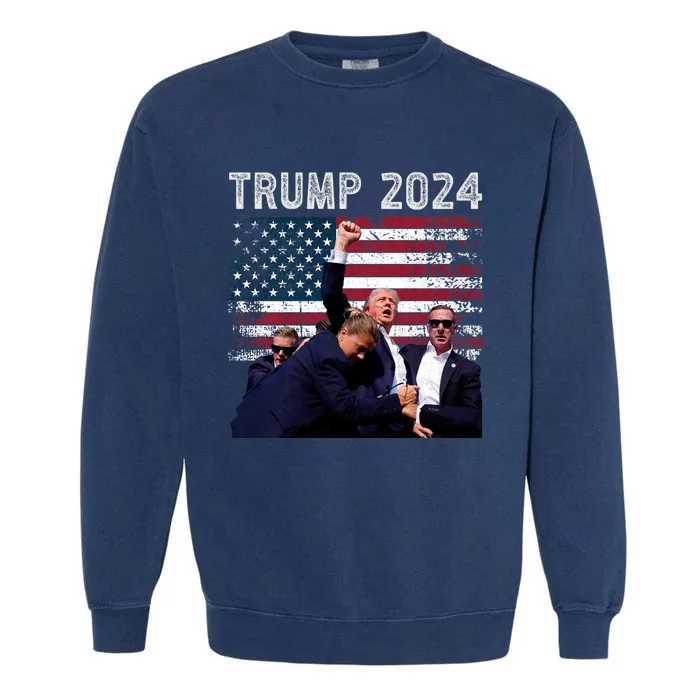 Trump 2024 Us Flag Donald Trump Election Rally Shooting 2024 Garment-Dyed Sweatshirt