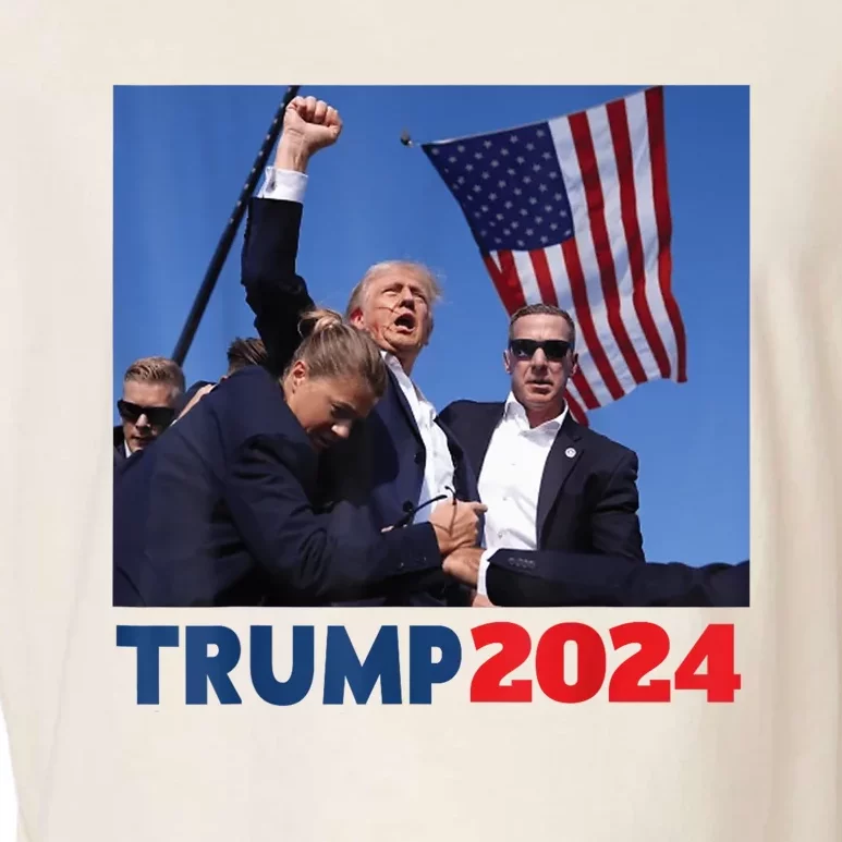 Trump 2024 Us Flag Donald Trump Election Rally Shooting 2024 Garment-Dyed Women's Muscle Tee