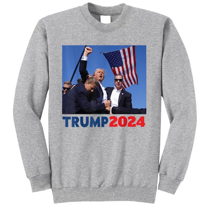 Trump 2024 Us Flag Donald Trump Election Rally Shooting 2024 Tall Sweatshirt