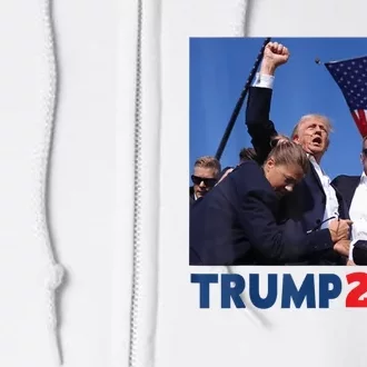 Trump 2024 Us Flag Donald Trump Election Rally Shooting 2024 Full Zip Hoodie