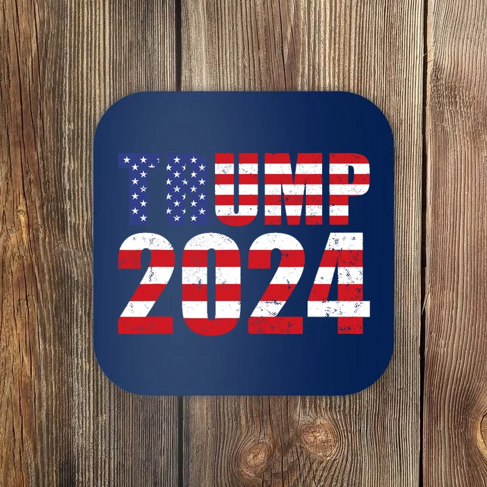 Trump 2024 USA Flag Donald Trump Elections 2024 Coaster