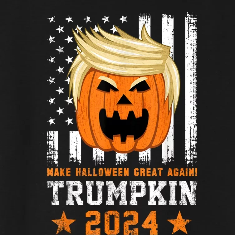 Trumpkin 2024 Usa Make Halloween Great Again Funny Trump Women's Crop Top Tee