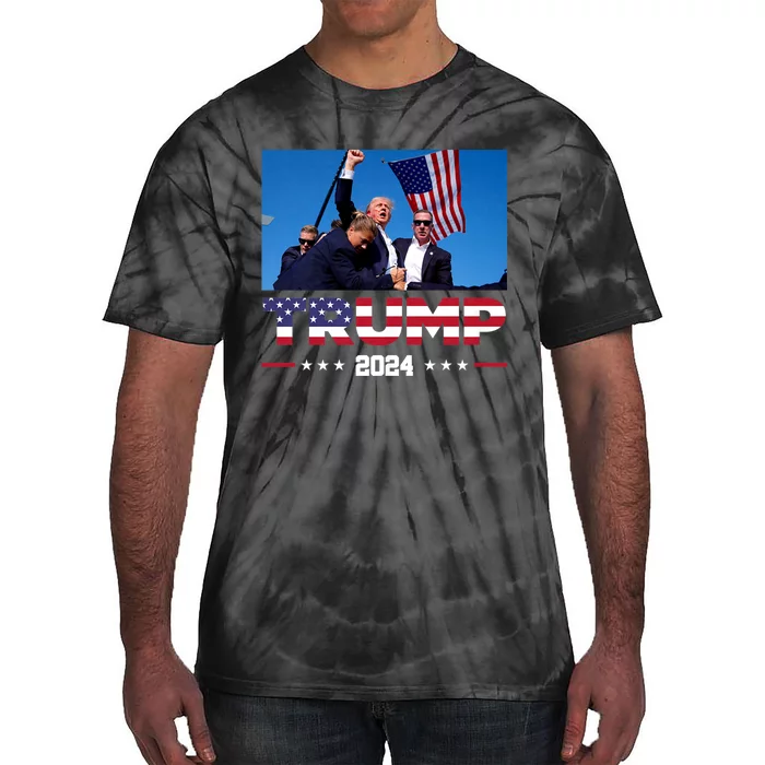 Trump 2024 Us Flag Donald Trump Election Rally Shooting 2024 Tie-Dye T-Shirt