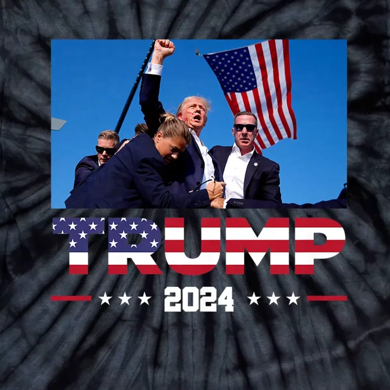 Trump 2024 Us Flag Donald Trump Election Rally Shooting 2024 Tie-Dye T-Shirt