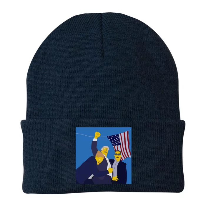 Trump 2024 Us Cartoon Donald Trump Election Rally Shooting 2024 Knit Cap Winter Beanie