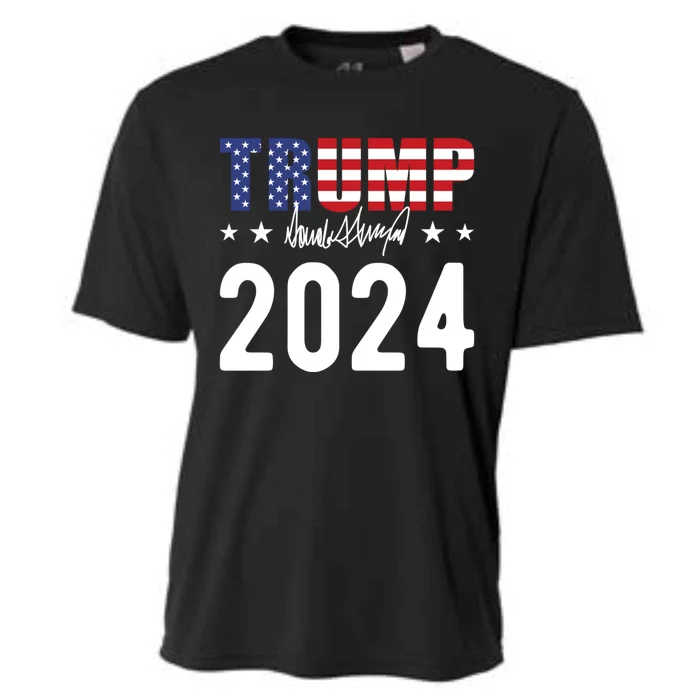 Trump 2024 Usa Flag Donald Trump Elections 2024 Cool Gift Cooling Performance Crew T-Shirt