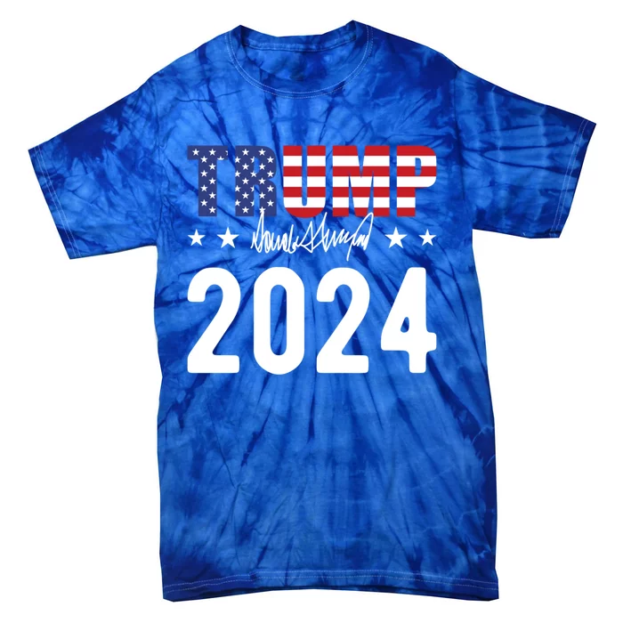 Trump 2024 Usa Flag Donald Trump Elections 2024 Cool Gift Tie-Dye T-Shirt