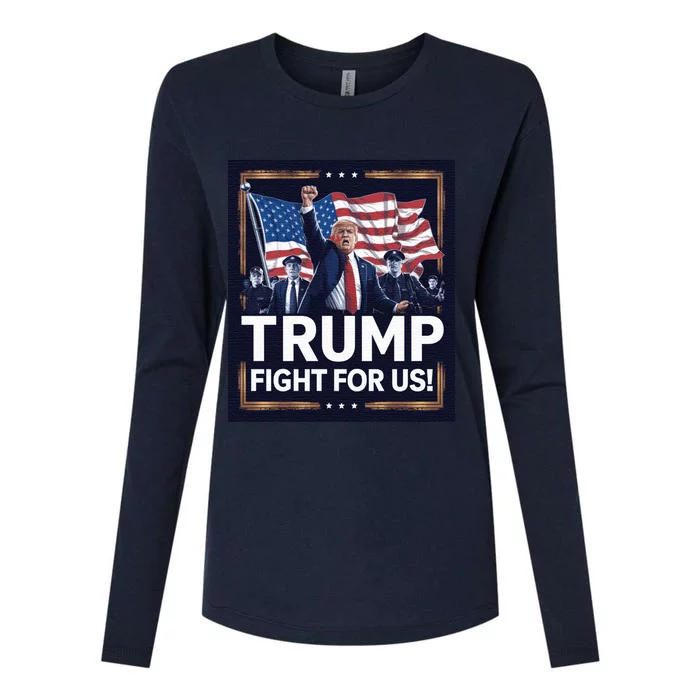 Trump 2024 Us Fight Donald Trump Election Rally Shooting 2024 Womens Cotton Relaxed Long Sleeve T-Shirt