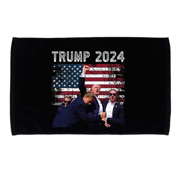 Trump 2024 Us Flag Donald Trump Election Rally Shooting 2024 Microfiber Hand Towel