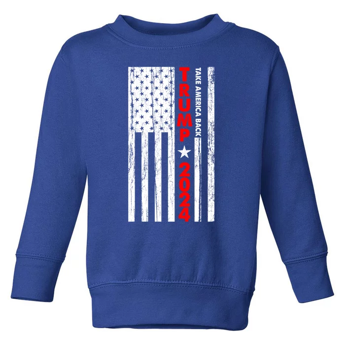 Trump 2024 Usa President Take America Back Cool Gift Toddler Sweatshirt