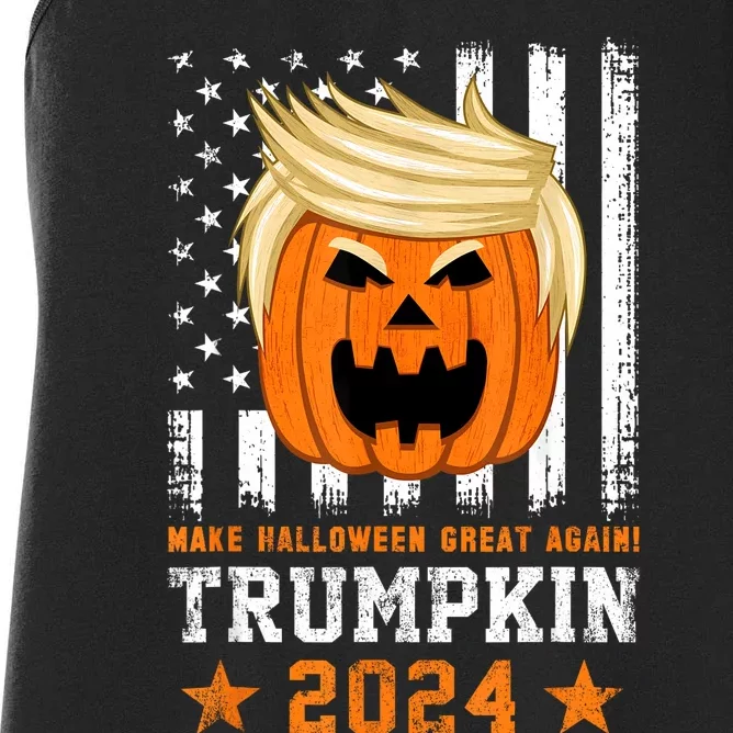 Trumpkin 2024 Usa Make Halloween Great Again Funny Trump Women's Racerback Tank