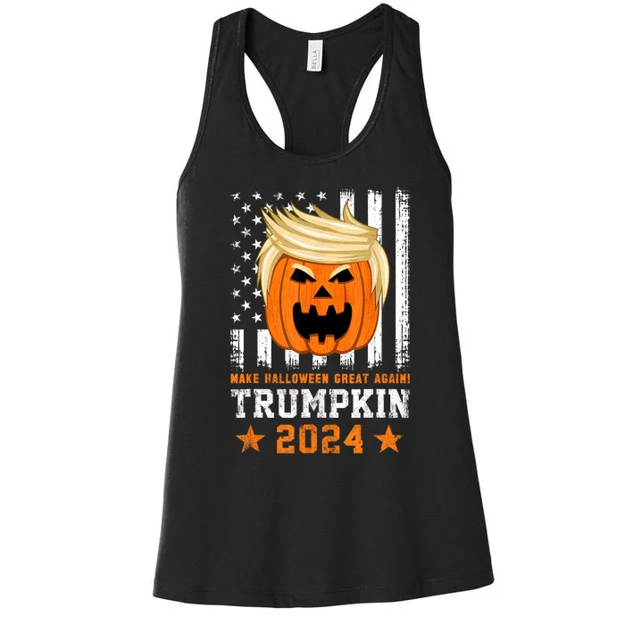 Trumpkin 2024 Usa Make Halloween Great Again Funny Trump Women's Racerback Tank