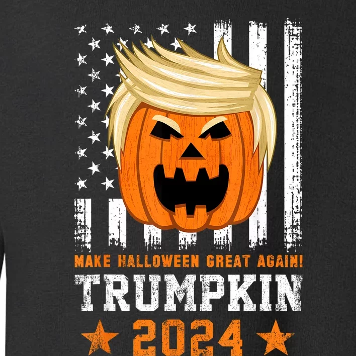 Trumpkin 2024 Usa Make Halloween Great Again Funny Trump Toddler Sweatshirt