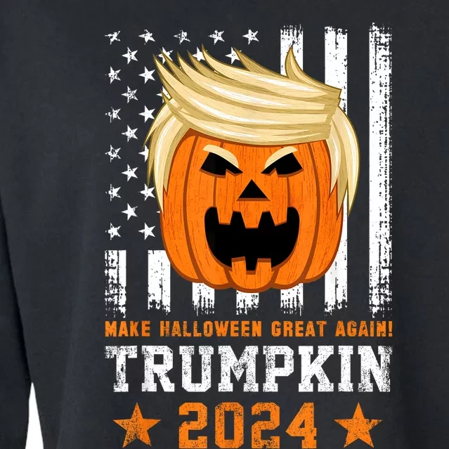 Trumpkin 2024 Usa Make Halloween Great Again Funny Trump Cropped Pullover Crew